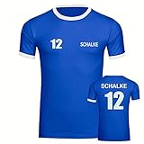 VIMAVERTRIEB® Herren Kontrast T-Shirt Schalke - Trikot 12 - Druck:...