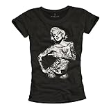 Marilyn Monroe Tattoo T-Shirt für Frauen - schwarz Größe M