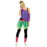 Fun Shack Lila 80er Jahre Kostüm für Damen, Neon Tutu Verkleidung -...