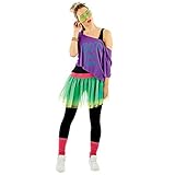 Fun Shack Lila 80er Jahre Kostüm für Damen, Neon Tutu Verkleidung -...