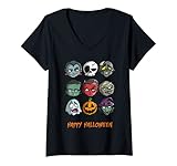 Damen Happy Halloween Party Kostüm Outfit Verkleidung Hexe T-Shirt...