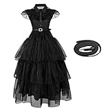 Formemory Wednesday Addams Kostüm Kleid Damen Mädchen Gaze Wednesday...