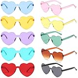 Eyegla 10 Stück Herz Sonnenbrille für Damen,Transparente Bunte...