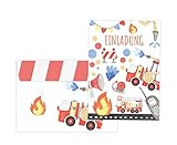 Friendly Fox Feuerwehr Einladung, 12 Feuerwehr Einladungskarten...