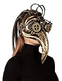 shoperama Steampunk Maske futuristischer Pest Doktor Antikgold Goggles...