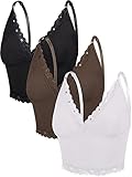 Bencailor 3 Stück Damen Ripp strick Cami Top Spitze Camisole...