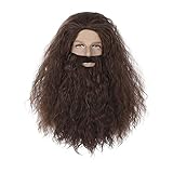 Fake Bart Perücke FVCENT Lange Lockige Herren Zauberer Schnurrbart...