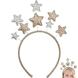 XCOZU Weihnachten Sterne Haarreifen, Haarreif Glitzer Sterne Silber...