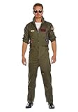 shoperama Deluxe Piloten-Overall Jetpilot Herren Kostüm aus Baumwolle...