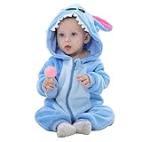 WSLCN Unisex Baby Weich Flanell Overall Süß Strampler Kapuzen...