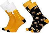 2 Paar Lustige Socken | gemusterte Socken mit verschiedenen Motiven...
