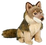 Uni-Toys - Wolf, sitzend - 25 cm (Höhe) - Plüsch-Wolf, Lupus -...
