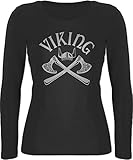 Shirtracer Langarmshirt Damen Langarm Shirt - Wikinger & Walhalla...