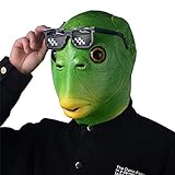 HUYIWEI Fischmaske,grüner Fischkopf,realistische...