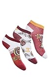Harry Potter Socken, Hogwarts Gryffindor Slytherin Design, 3er Pack...