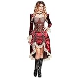 Boland - Kostüm für Erwachsene Lady Steampunk, Kleid mit Samt und...