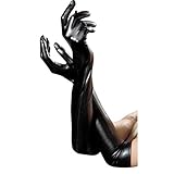 LOVARTS BEAUTY Frauen Schwarz Faux Leder Lange Handschuhe Latex Lange...