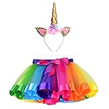 Afufu Regenbogen Tütü Mädchen, Tüllrock Kinder Tutu Röcke kostüm...