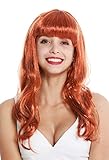 WIG ME UP - 90649-ZA130 Perücke Damen Karneval Fasching lang rot Pony...