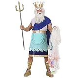 Widmann - Kostüm Poseidon, Tunika, Gürtel mit Band, Krone,...