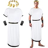 SATINIOR 4 Stück Herren Weiß Toga griechischer Gott Kostüm...
