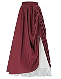 Damen Gothic Steampunk Rock Viktorianischen A-Linie Rock mit Spitzen...