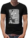 TShirt-People Rebel Leia V-Kragen T-Shirt Herren XXL Schwarz