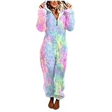 Briskorry Jumpsuit DamenTeddy Fleece Schlafanzug Einteiler Winter Warm...