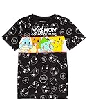 Pokemon T-Shirts Jungen Kinder Grüne oder Schwarze Pikachu-Zeichen...