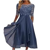 Hippie Kleidung Damen Blau Kleid Damen, Knitted Dress Festliche...
