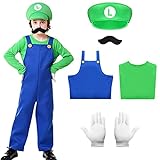 Formemory Mario Bros Cosplay Kostüm für Kinder Erwachsene, 6Pcs...