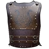 Thajaling Wikinger-Lederrüstung, Krieger Kostüm-Brustschutz, brauner...