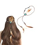 Boho feder kopfschmuck feder perlenquasten stirnband türkis...