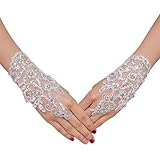 NUREINSS Brauthandschuhe Spitzenhandschuhe Hochzeit Braut...
