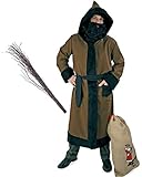 KarnevalsTeufel Set Knecht Ruprecht, 4 TLG. Mantel mit Kapuze &...