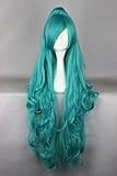 Perücke Wig Türkis Blau ca. 100cm lang Cosplay mit Zopf