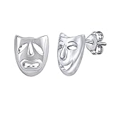 SILVEGO Damen Ohrringe aus 925 Sterling Silber Theatermasken...