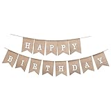 Soleebee Happy Birthday Geburtstag Sackleinen Banner, perfekte DIY...