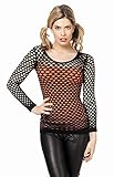 Damen Netzshirt Netzoberteil Netzpullover Langarm Fasching Karneval...