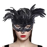 Cranight Venezianische Maske Damen Herren, Maskenball Masken, Schwarze...