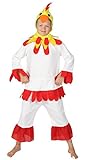Foxxeo Kostüm Huhnkostüm Hühnerkostüm Huhn Hahn für Kinder weiß...