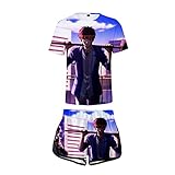 EDMKO Unisex Anime T-Shirt Shorts Set Anzug Sportswear Kurzarm...