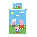 Herding Baby-Bettwäsche-Set, Peppa Pig, Wendemotiv, Kopfkissenbezug...