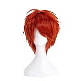 Mystic messenger 707 Cosplay Wig Short Red Heat Resistant Synthetic...
