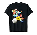 Dabbing Einhorn Ukraine Volleyball Ukrainische Flagge Sport T-Shirt