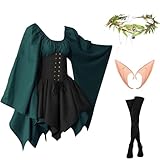 Ulikey Damen Mittelalter Kleid, Traditionelles Irisches Kleid Kostüm...