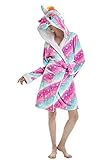 Einhorn Schlafanzug Damen Winter Pyjama Bademantel Flanell Tiere...