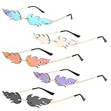 Lotvic Flammen Sonnenbrille, 5 Stück Feuer Flammenbrille Randlos...