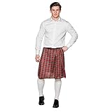 Boland 81224 - Schotten-Rock Mr. Tartan, Rot, Kariertes Muster, Kilt,...