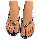 Rrunsv Damen Sandalen Frauen Rom Sandalen Damen Sommer Strass Flache...